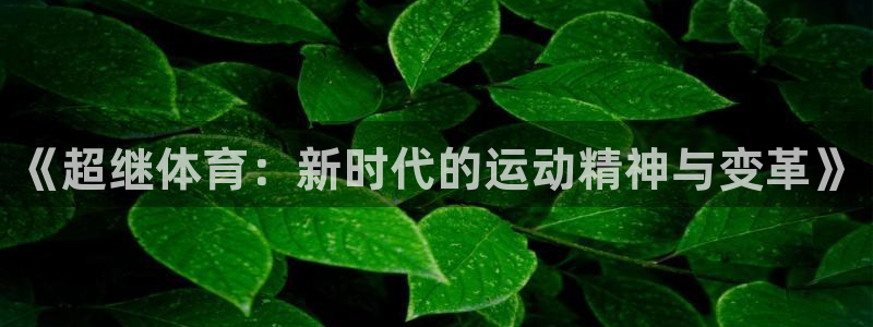 182体育什么：《超继体育：新时代的运动精神与变革》